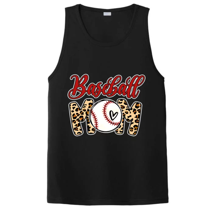 Leopard Baseball Mom Life Game Day Mama Mothers Day Gift Performance Tank