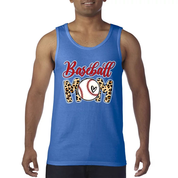 Leopard Baseball Mom Life Game Day Mama Mothers Day Gift Tank Top