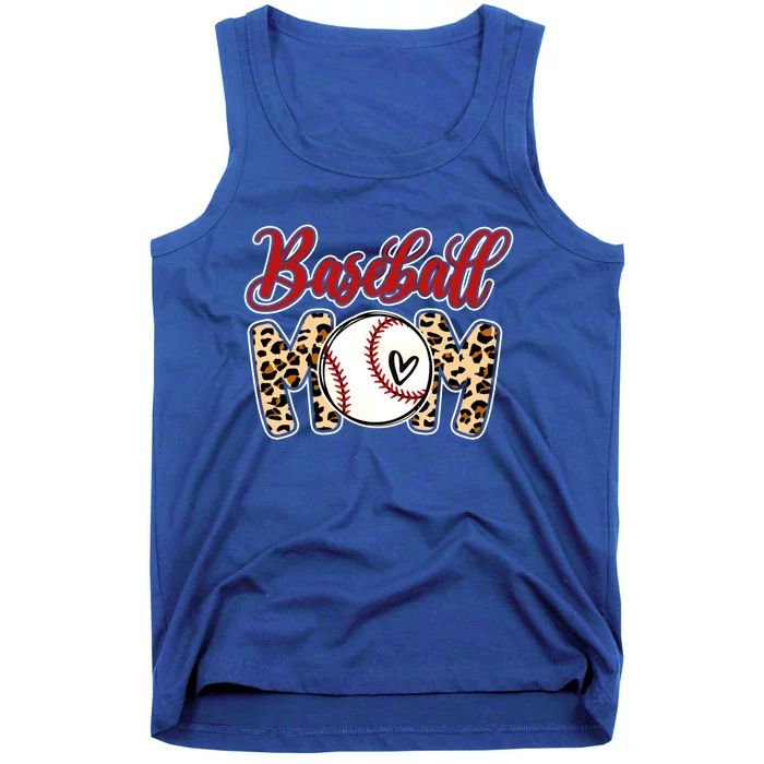 Leopard Baseball Mom Life Game Day Mama Mothers Day Gift Tank Top