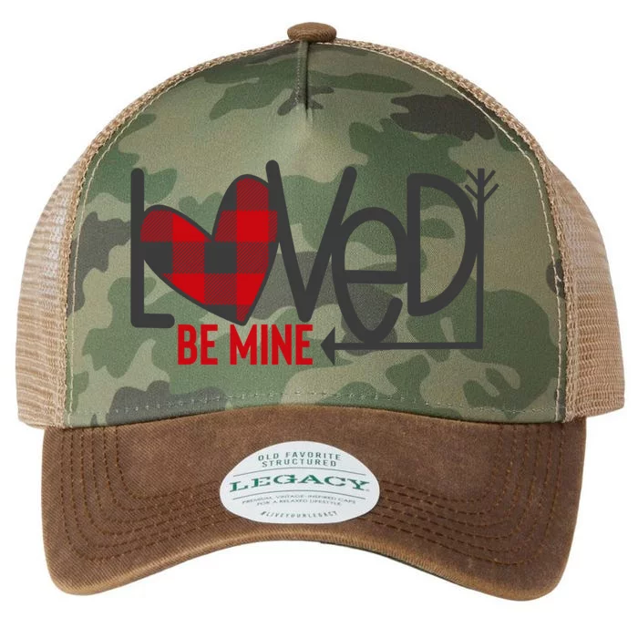 Loved Be Mine Buffalo Plaid Heart Be Mine Valentines Day Cute Gift Legacy Tie Dye Trucker Hat