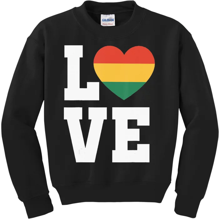 Love Black Month History Pride African American Celebration Kids Sweatshirt