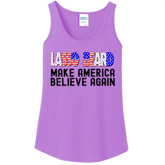 Lasso Beard Make America Believe Again Ladies Essential Tank