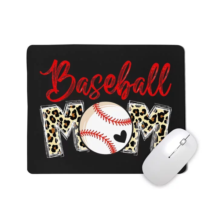 Leopard Baseball Mom Sports gift mother's day Mousepad