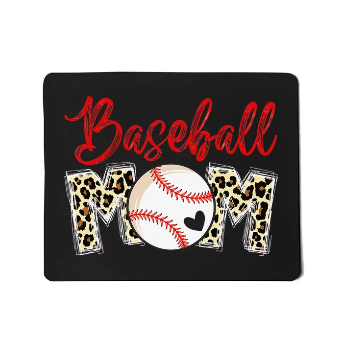 Leopard Baseball Mom Sports gift mother's day Mousepad