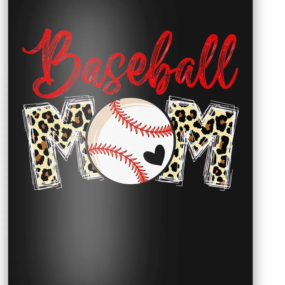 Leopard Baseball Mom Sports gift mother's day Poster