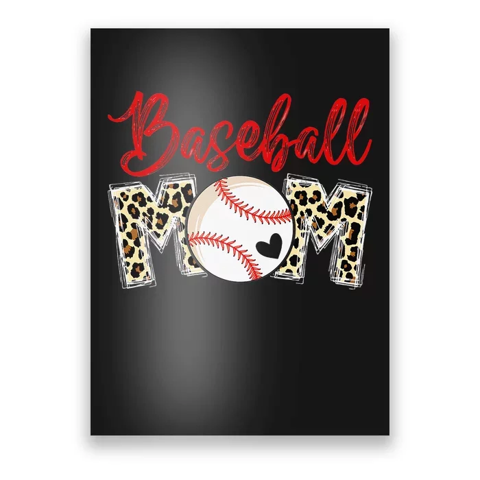 Leopard Baseball Mom Sports gift mother's day Poster