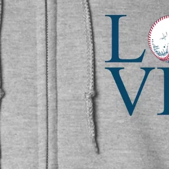 Love Baseball Mom Full Zip Hoodie