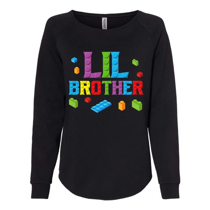 Lil Brother Master Builder Building Bricks Blocks Family Set Womens California Wash Sweatshirt