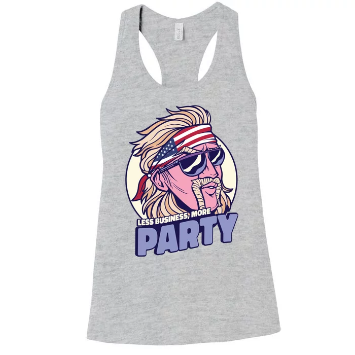 Less Business More Party 4th Of July USA Women's Racerback Tank