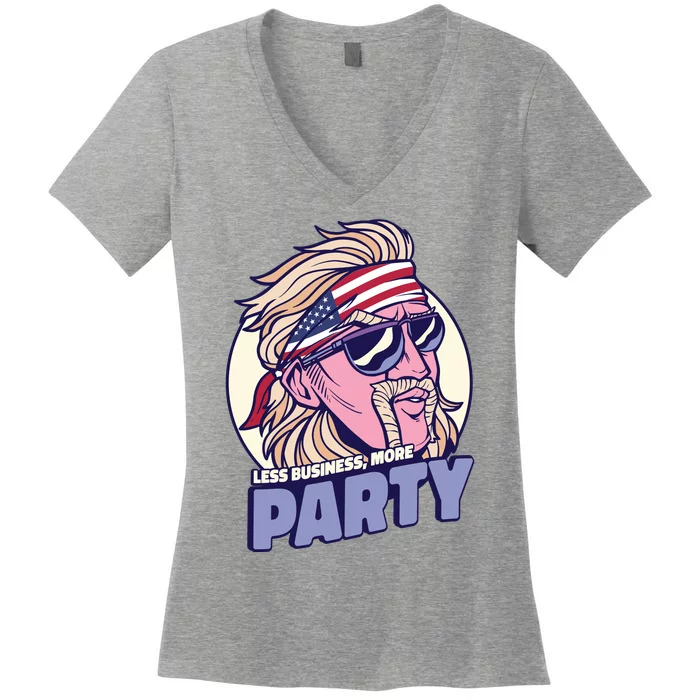 Less Business More Party 4th Of July USA Women's V-Neck T-Shirt