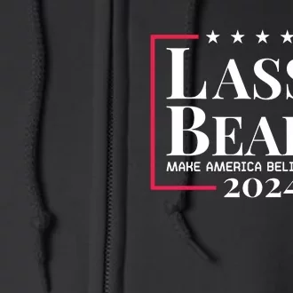 Lasso Beard Make America Believe Again Full Zip Hoodie