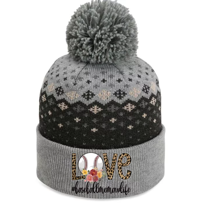 Love Baseball Memaw Life Baseball Player Memaw Cute Gift The Baniff Cuffed Pom Beanie