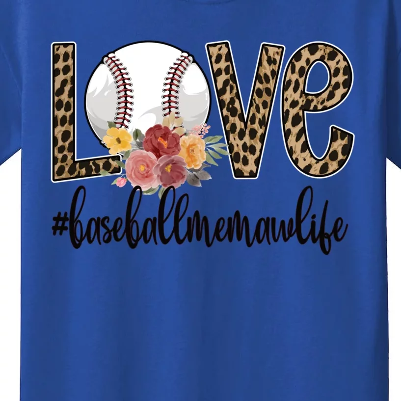 Love Baseball Memaw Life Baseball Player Memaw Cute Gift Kids T-Shirt