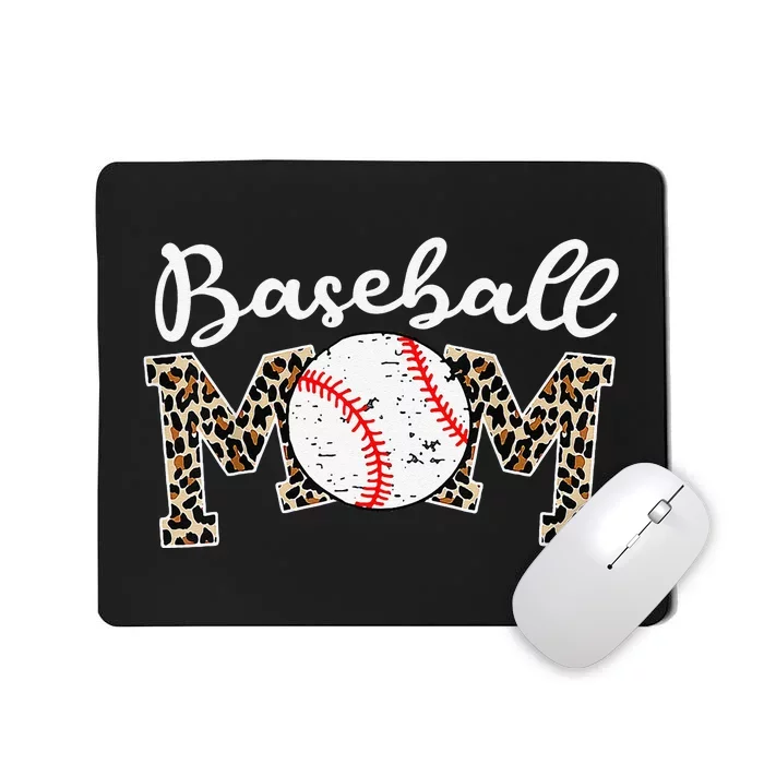 Leopard Baseball Mom Life Game Day Mothers Day Mousepad