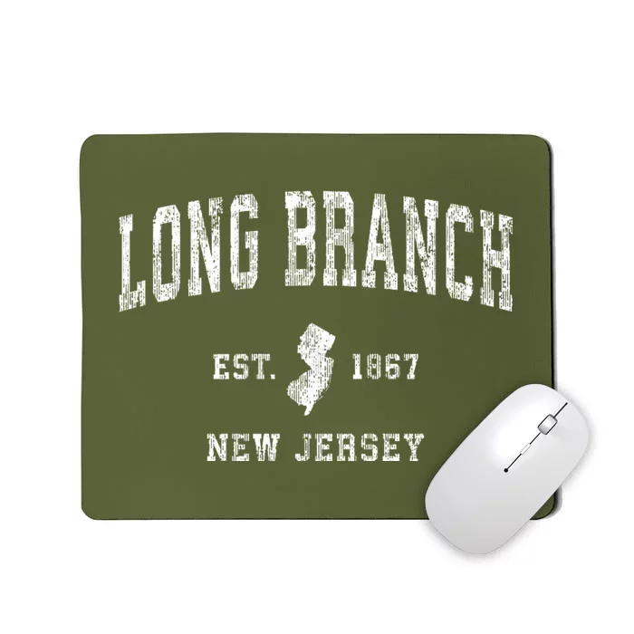 Long Branch New Jersey Nj Vintage Athletic Sports Mousepad