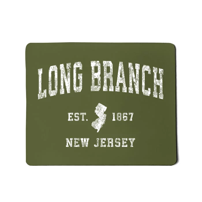 Long Branch New Jersey Nj Vintage Athletic Sports Mousepad