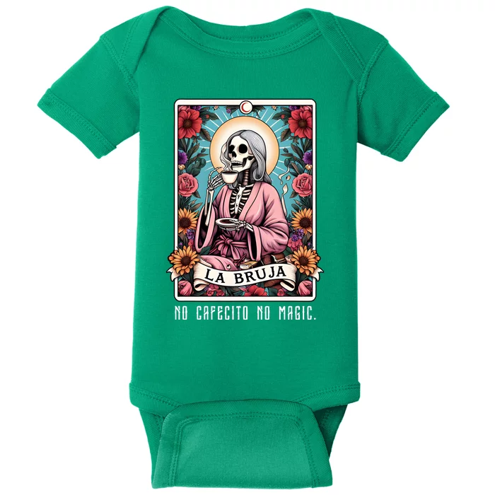 La Bruja No Cafecito No Magic Skeleton Baby Bodysuit