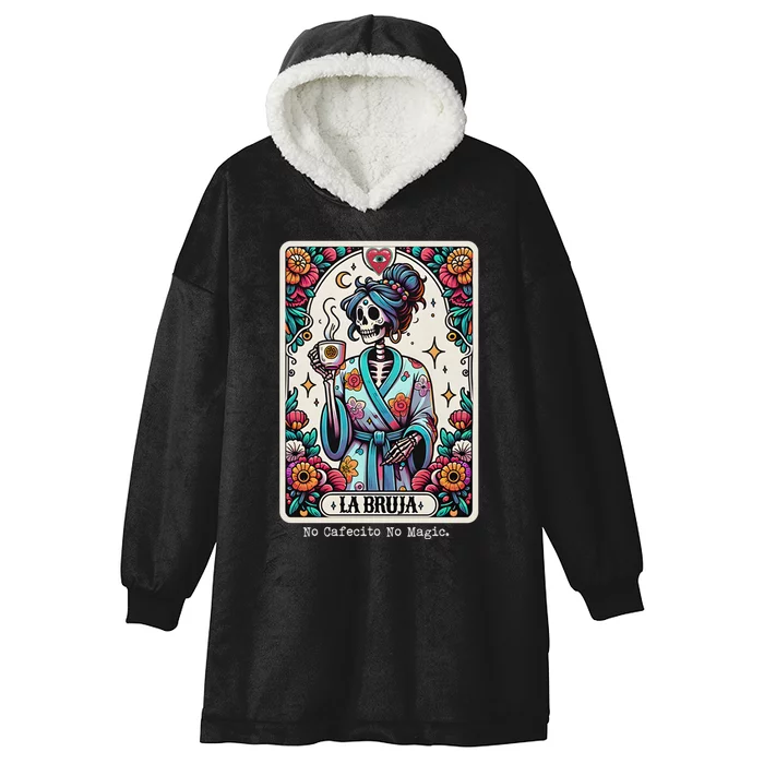 La Bruja No Cafecito No Magic Skeleton Women Hooded Wearable Blanket