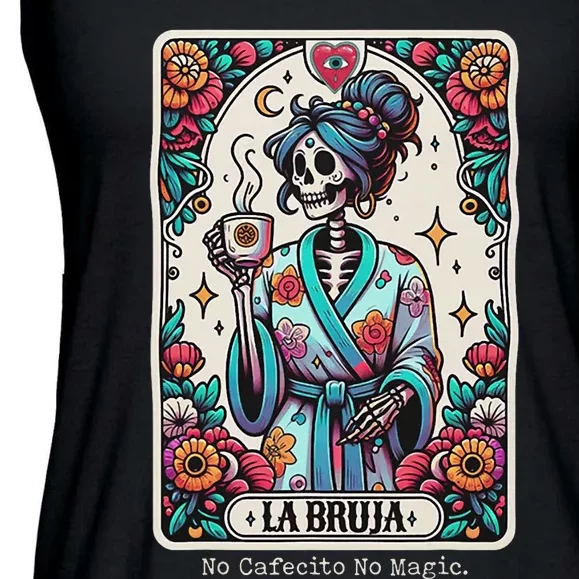 La Bruja No Cafecito No Magic Skeleton Ladies Essential Flowy Tank