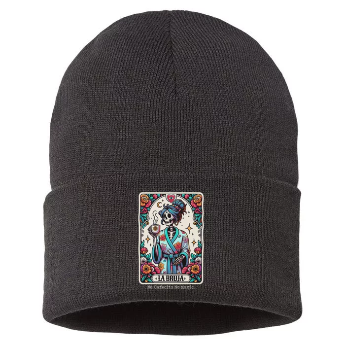 La Bruja No Cafecito No Magic Skeleton Sustainable Knit Beanie