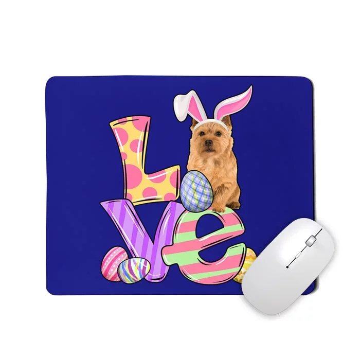 Love Bunny Norwich Terrier Dog Easter Eggs Easter Day Funny Gift Mousepad