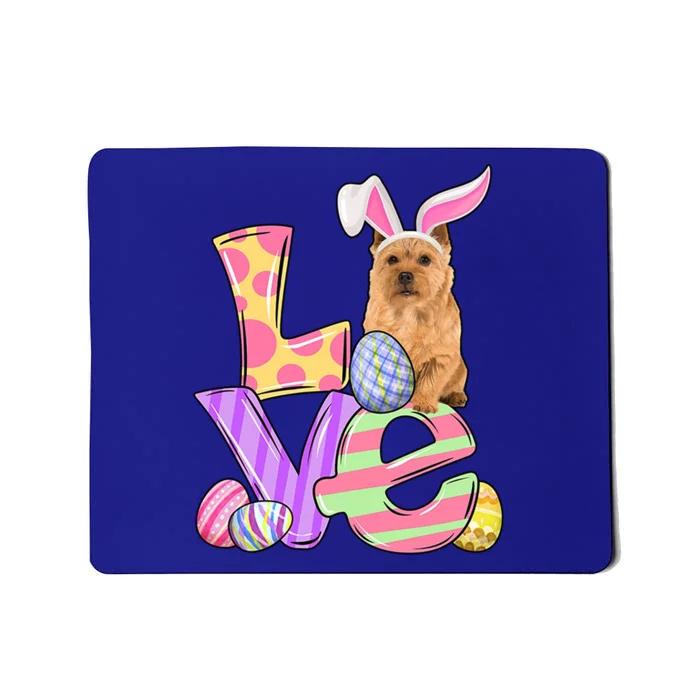 Love Bunny Norwich Terrier Dog Easter Eggs Easter Day Funny Gift Mousepad