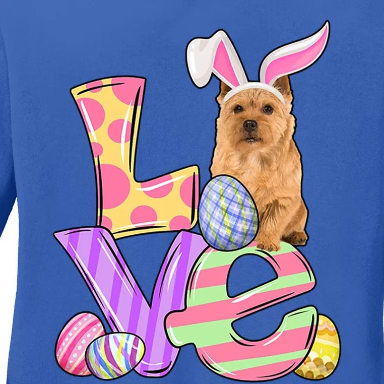 Love Bunny Norwich Terrier Dog Easter Eggs Easter Day Funny Gift Ladies Long Sleeve Shirt