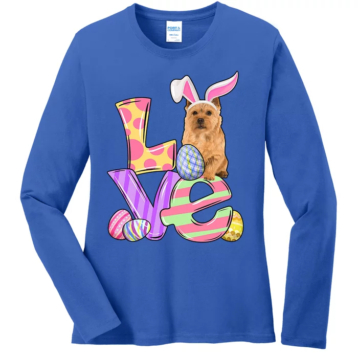 Love Bunny Norwich Terrier Dog Easter Eggs Easter Day Funny Gift Ladies Long Sleeve Shirt