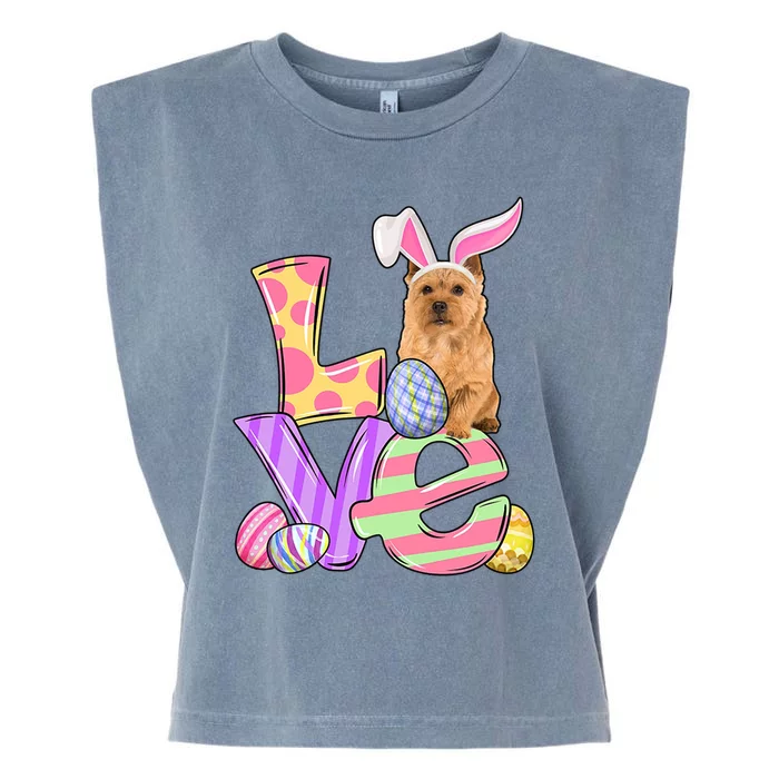 Love Bunny Norwich Terrier Dog Easter Eggs Easter Day Funny Gift Garment-Dyed Women's Muscle Tee