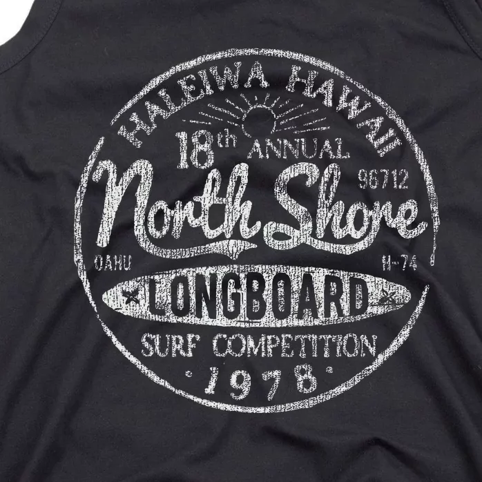 Long Board North Shore Surf Vintage Hawaii Beach Tank Top