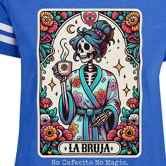 La Bruja No Cafecito No Magic Skeleton Enza Ladies Jersey Football T-Shirt