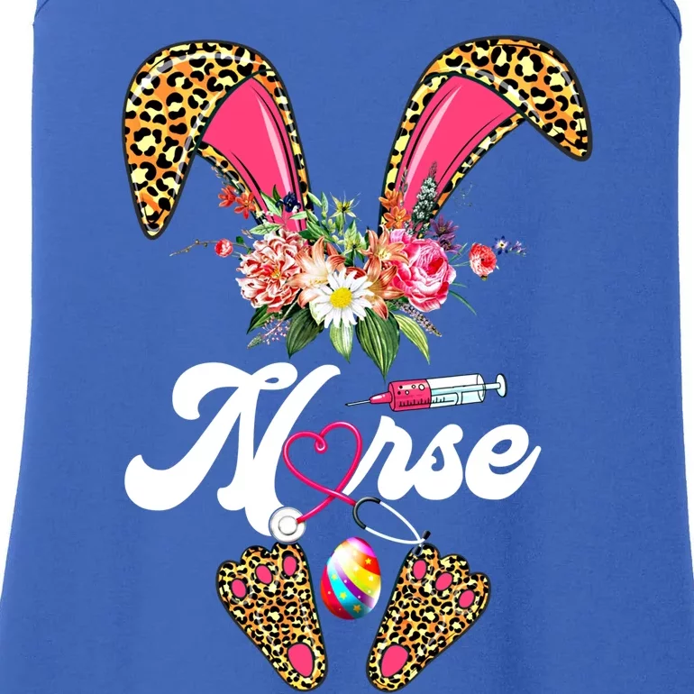 Leopard Bunny Nurse Happy Easter Day Nurse Life Nursing Gift Ladies Essential Tank