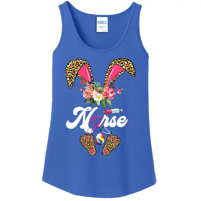 Leopard Bunny Nurse Happy Easter Day Nurse Life Nursing Gift Ladies Essential Tank