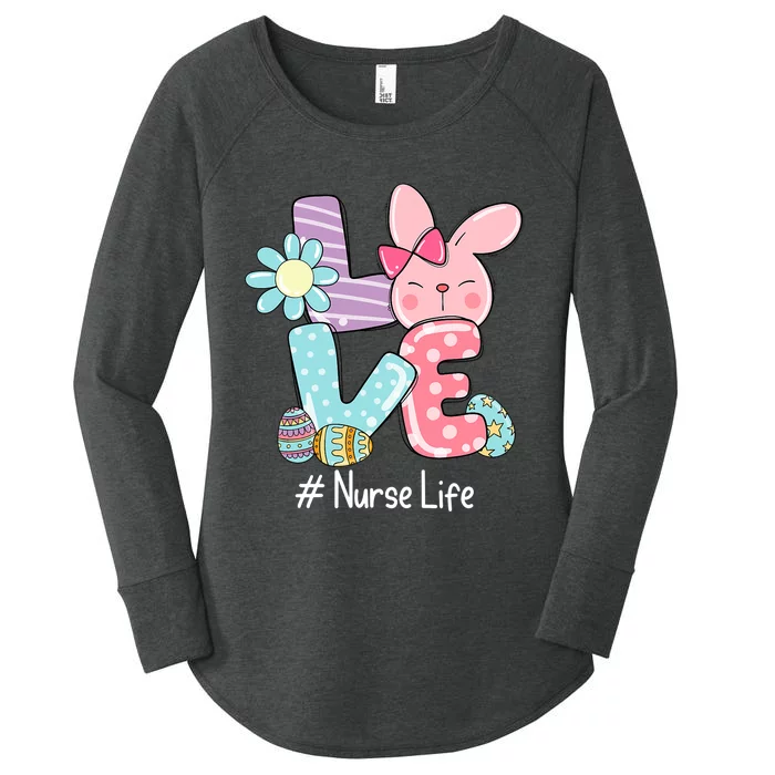 Love Bunny Nurse Life Easter Day Cute Bunny Nurse Life Women's Perfect Tri Tunic Long Sleeve Shirt