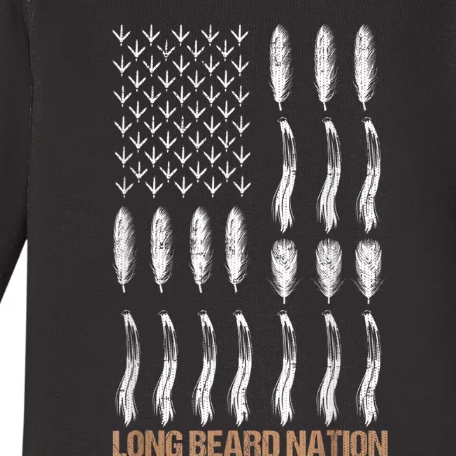 Long Beard Nation Turkey Hunting Baby Long Sleeve Bodysuit