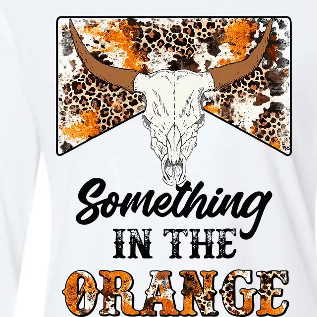 Leopard Bullhead Orange Western Country Bandana Womens Cotton Relaxed Long Sleeve T-Shirt