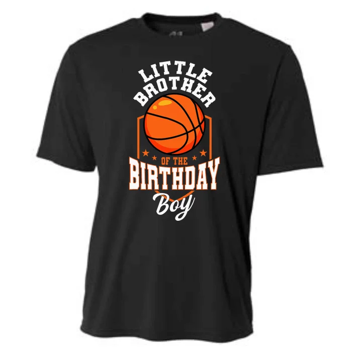 Little Brother Of The Birthday Basketball Theme Bday Cooling Performance Crew T-Shirt