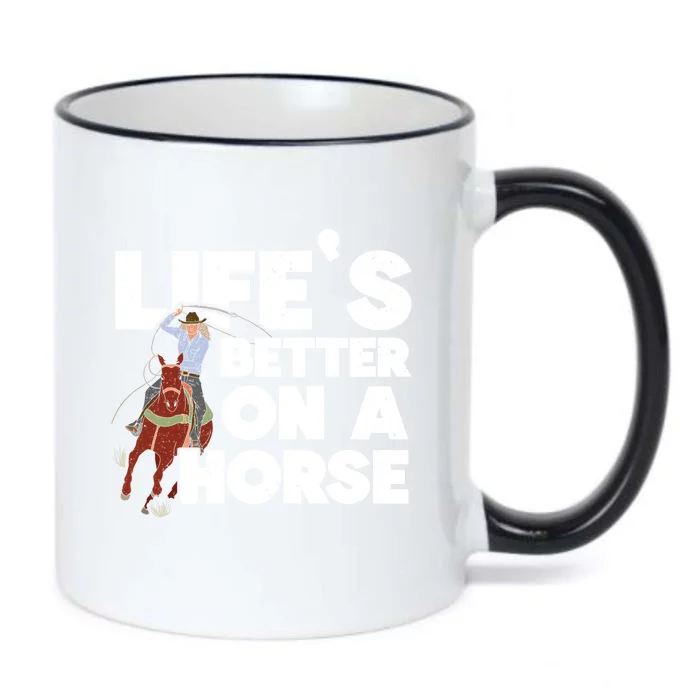 Life's Better On A Horse Horseback Riding Equestrian Gift Black Color Changing Mug