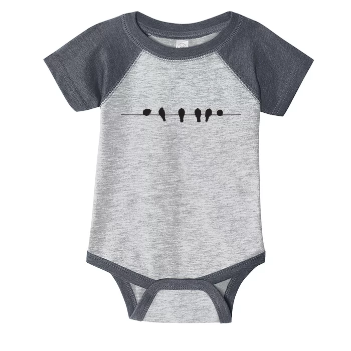 Little Birds On The Cable Wire Infant Baby Jersey Bodysuit