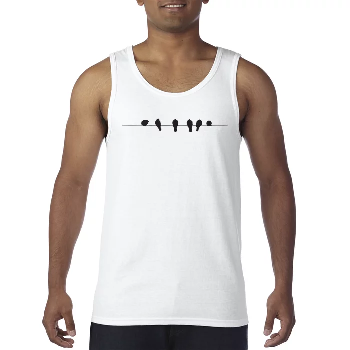 Little Birds On The Cable Wire Tank Top