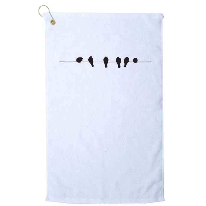 Little Birds On The Cable Wire Platinum Collection Golf Towel