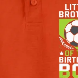 Little Brother of the Birthday Soccer Player Dry Zone Grid Performance Polo