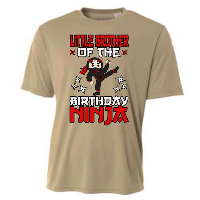 Little Brother Of The Birthday Ninja Shinobi Themed BDay Cooling Performance Crew T-Shirt