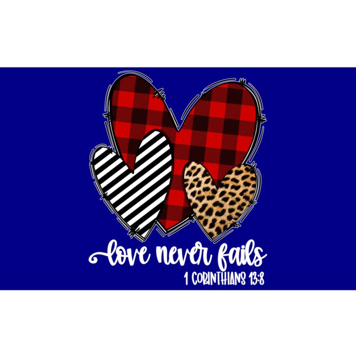 Leopard Buffalo Plaid Hearts Love Never Fails Valentines Day Gift Bumper Sticker