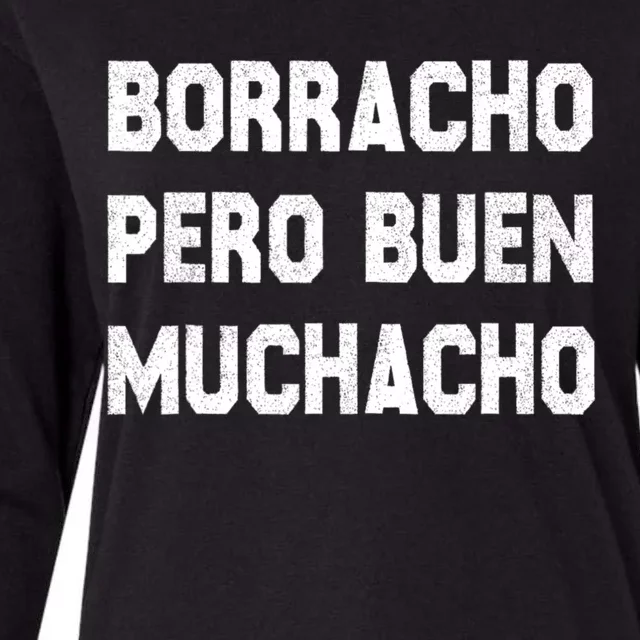 Latino Borracho Pero Buen Muchacho Funny Vintage Womens Cotton Relaxed Long Sleeve T-Shirt