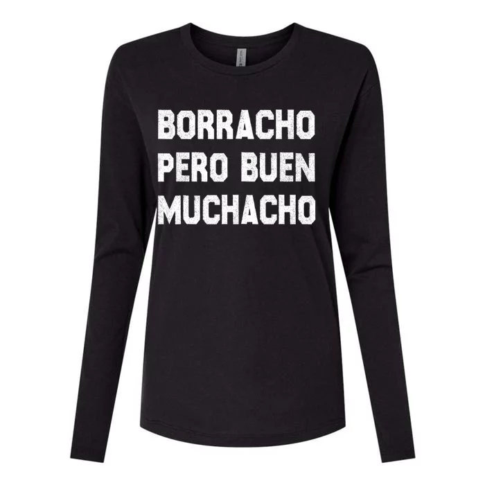 Latino Borracho Pero Buen Muchacho Funny Vintage Womens Cotton Relaxed Long Sleeve T-Shirt