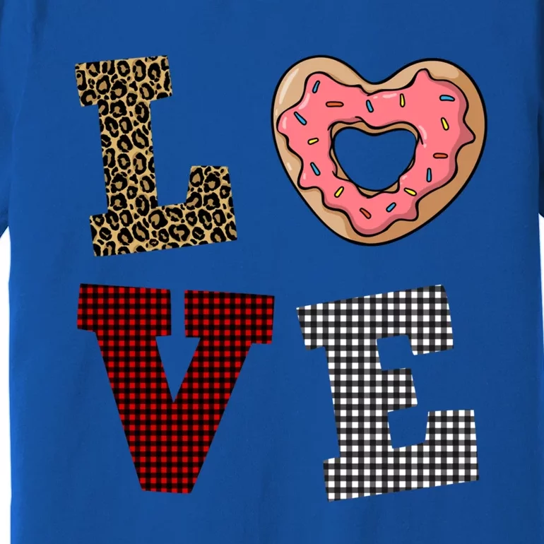 Leopard Buffalo Plaid Donut Lover Valentine's Day Gift Gift Premium T-Shirt