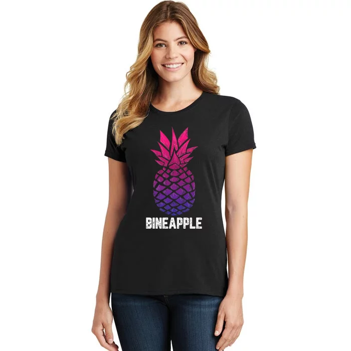 LGBTQ BiSexual Pineapple Tropical Summer Cool Pride Gifts Women's T-Shirt