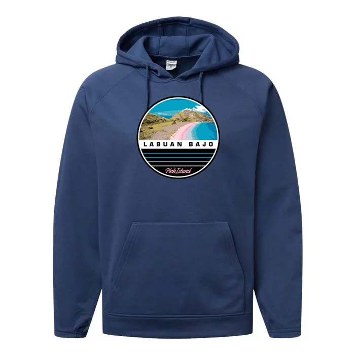 Labuan Bajo Pink Island Performance Fleece Hoodie