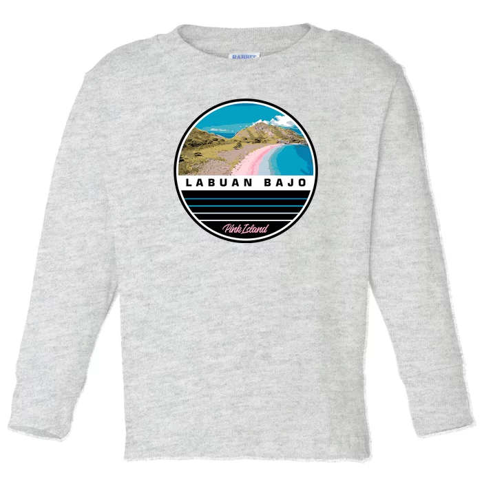 Labuan Bajo Pink Island Toddler Long Sleeve Shirt